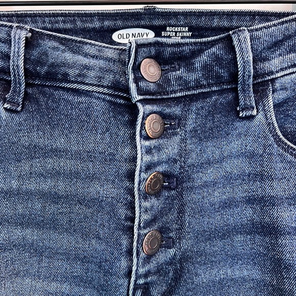 Rockstar Skinny Ankle Button Fly Jeans, Old Navy size 8 - Picture 3 of 5